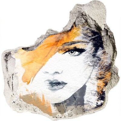 3d-s lyuk vizuális effektusok matrica Portré arany árnyalatokban