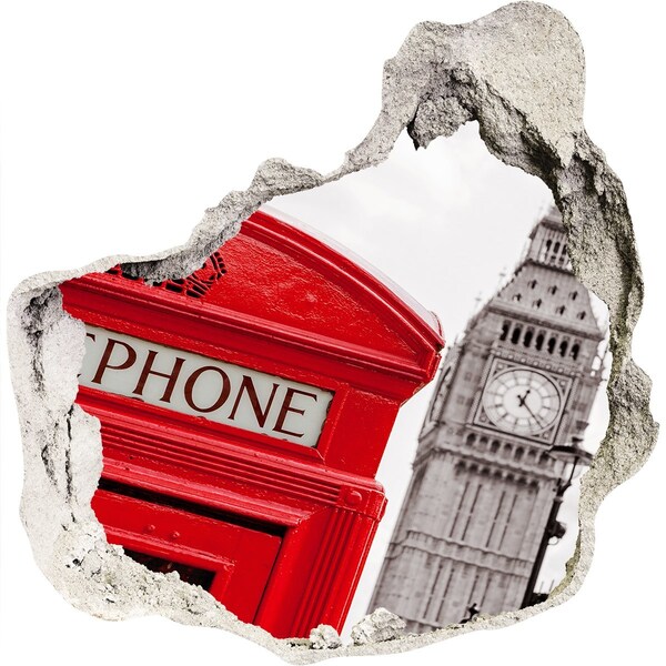 3d-s lyuk vizuális effektusok matrica Londoni táj egy telefonfülkével