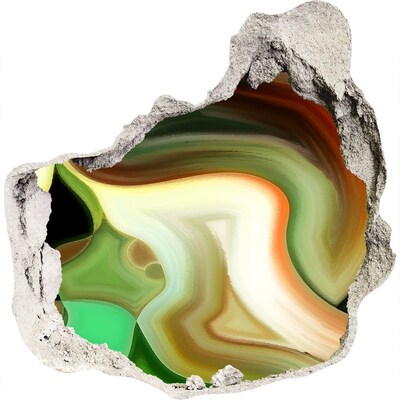 3d-s lyuk vizuális effektusok matrica Színes kő egy lyukban a falban