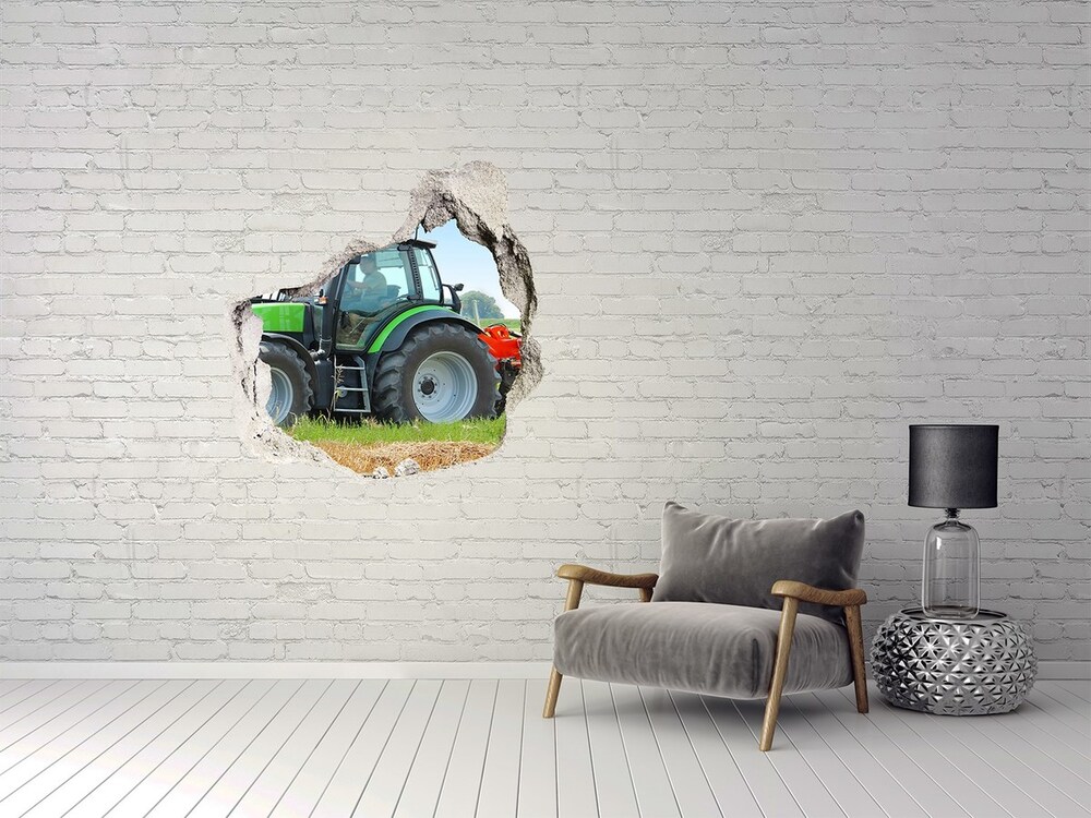 3d lyuk fal dekoráció Traktor a pályán