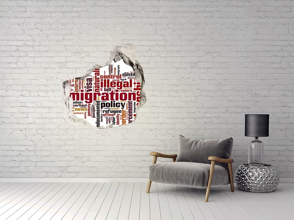 3d lyuk fal dekoráció Bevándorlás