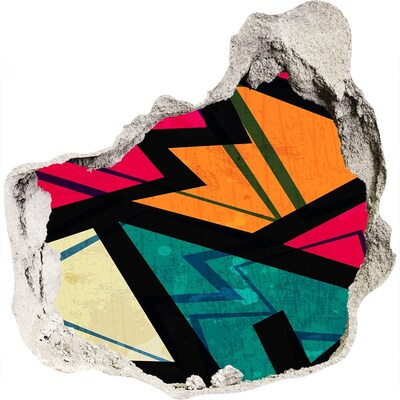 3d lyuk fal dekoráció Egy színes falfestmény egy lyukban a falban