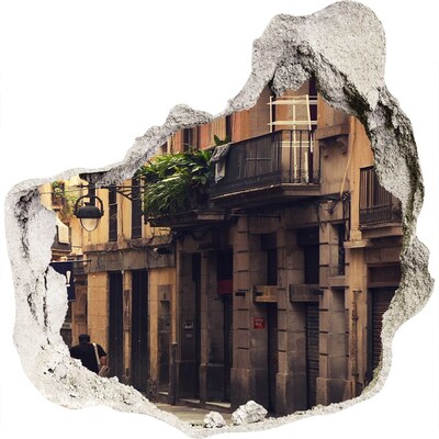 3d lyuk fal dekoráció Streets barcelona