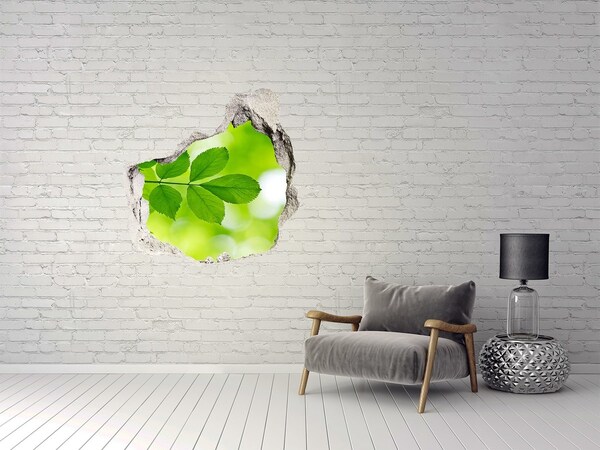 3d lyuk fal dekoráció Zöld levelek