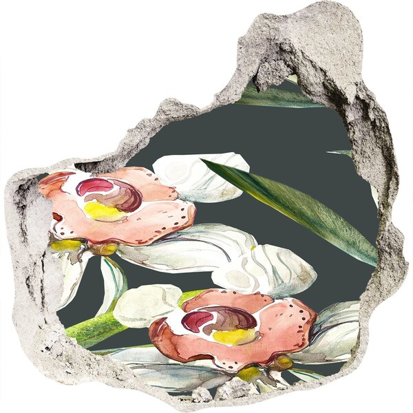 3d lyuk fal dekoráció Virágok betonban