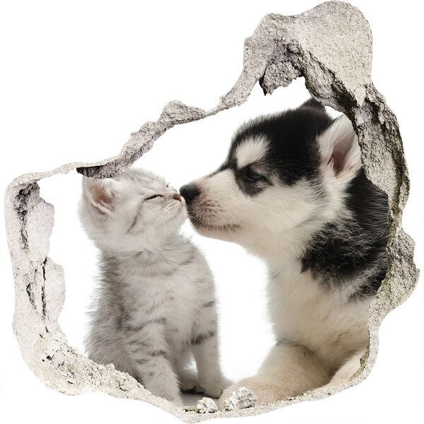 3d lyuk fal dekoráció Állati barátság