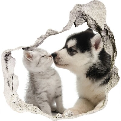 3d lyuk fal dekoráció Állati barátság