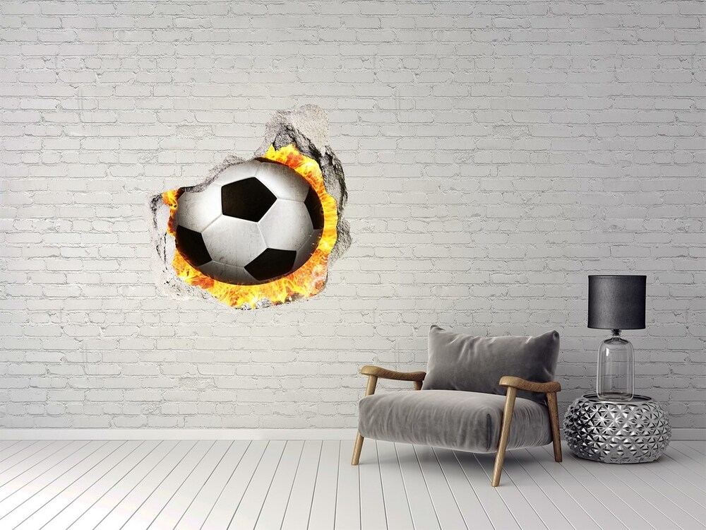 3d lyuk fal dekoráció Égő fűrész football