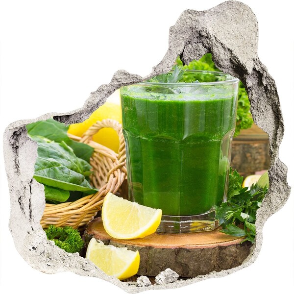 3d lyuk fal dekoráció Zöld koktél természetes környezetben