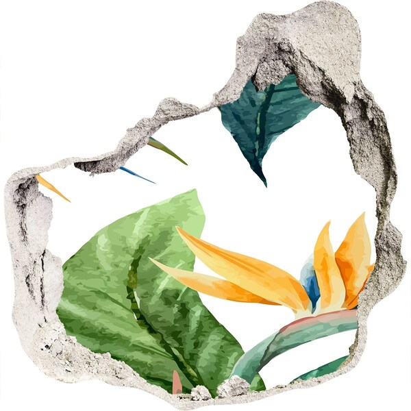 3d lyuk fal dekoráció Trópusi paradicsom a fal mögött