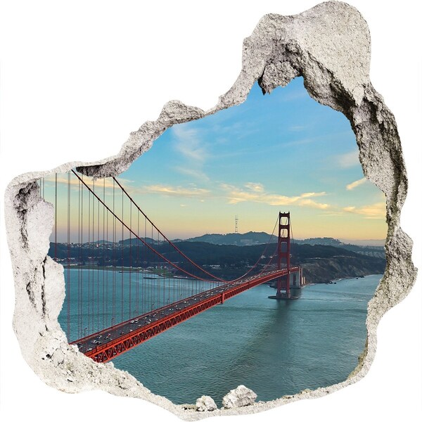 3d lyuk fal dekoráció Golden Gate híd San Franciscóban