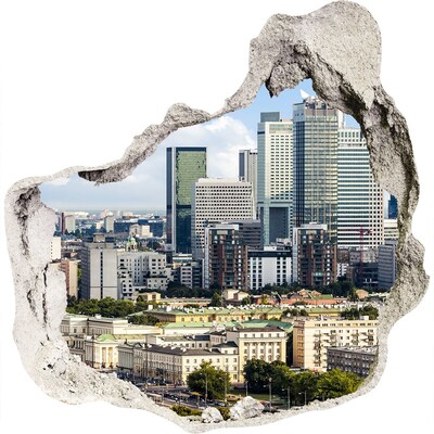 3d lyuk fal dekoráció A modern város látképe