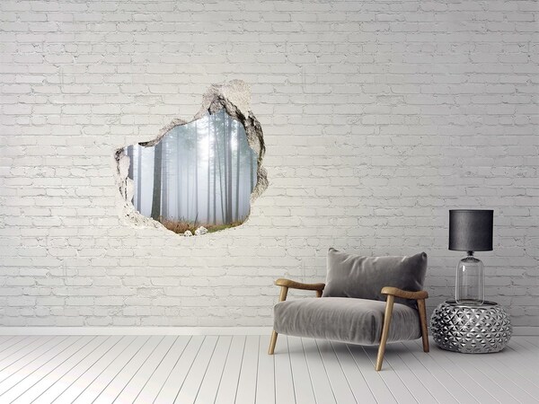 3d lyuk fal dekoráció Ködös erdő