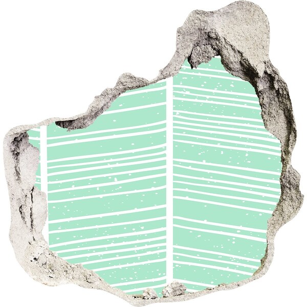 3d lyuk fal dekoráció Zöld fal skandináv stílusban