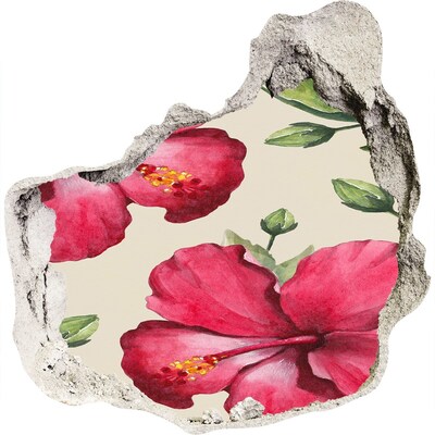 3d lyuk fal dekoráció Pink hibiszkusz