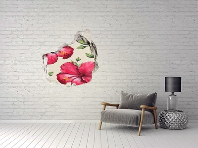 3d lyuk fal dekoráció Pink hibiszkusz