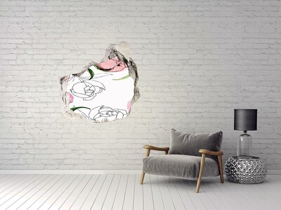 3d lyuk fal dekoráció Bazsarózsa bimbó