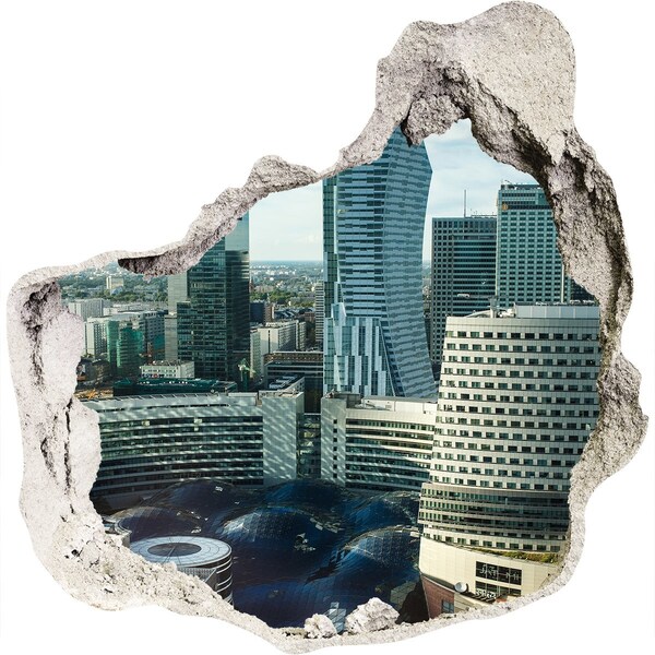 3d lyuk fal dekoráció A modern város látképe