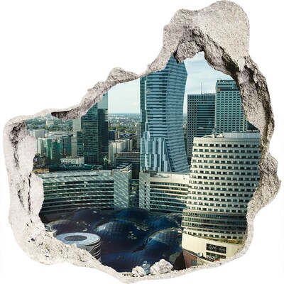 3d lyuk fal dekoráció A modern város látképe