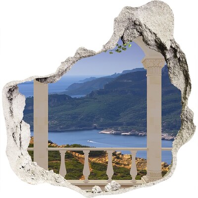 3d lyuk fal dekoráció Kilátás a festői öbölre