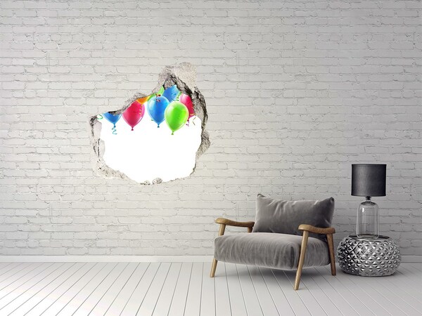 3d lyuk fal dekoráció Színes léggömbök