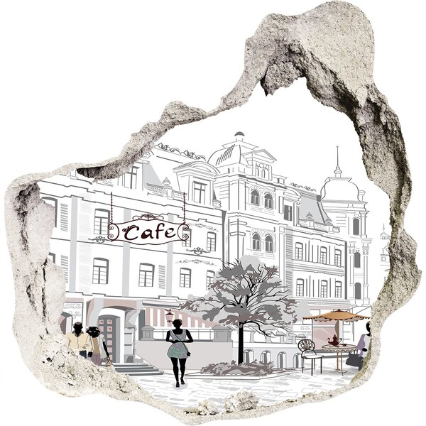 3d lyuk fal dekoráció Európai stílusú kávézó