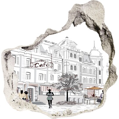 3d lyuk fal dekoráció Európai stílusú kávézó