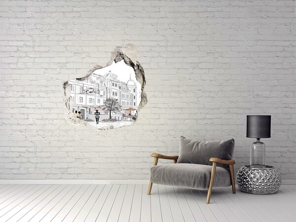 3d lyuk fal dekoráció Európai stílusú kávézó