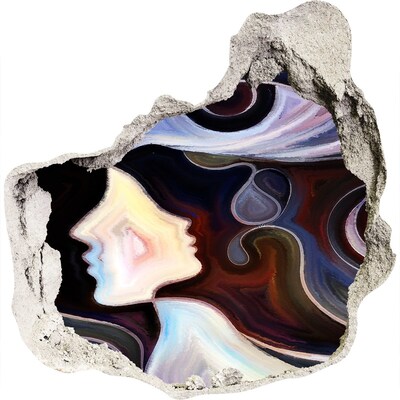 3d lyuk fal dekoráció Arcok a színek káoszában