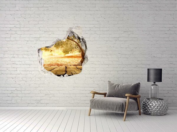 3d lyuk fal dekoráció Kert a napsütésben