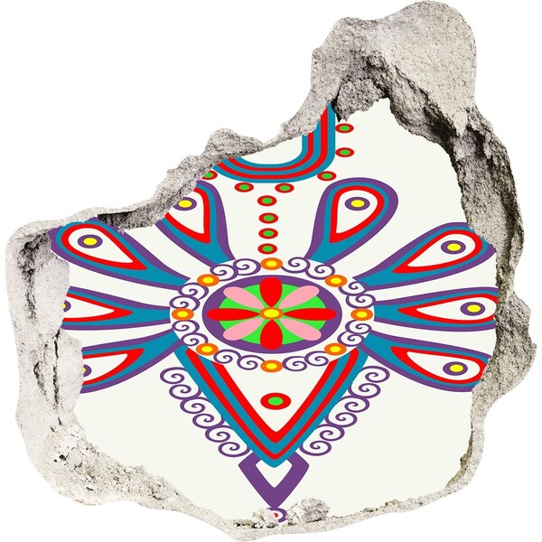 3d lyuk fal dekoráció Színes minta a sérült fal hátterében