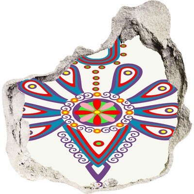 3d lyuk fal dekoráció Színes minta a sérült fal hátterében