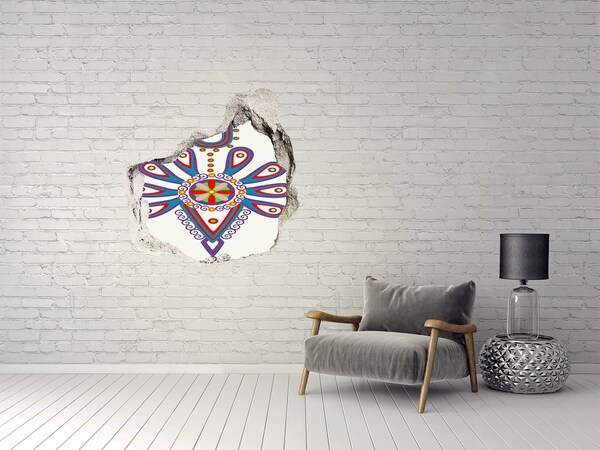 3d lyuk fal dekoráció Színes minta a sérült fal hátterében