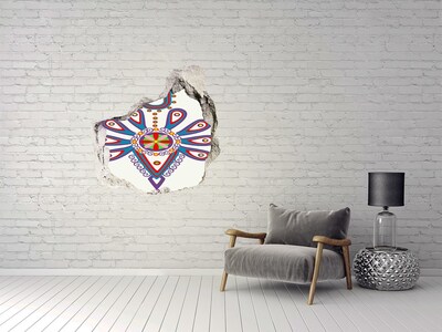 3d lyuk fal dekoráció Színes minta a sérült fal hátterében