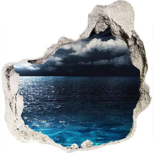 3d lyuk fal dekoráció Éjszakai kilátás a tengerre