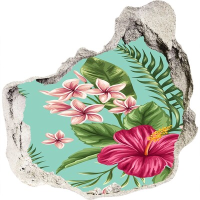 3d lyuk fal dekoráció Hawaii virágok