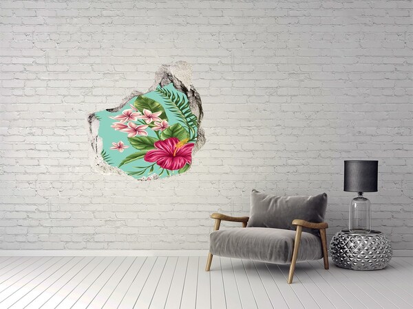 3d lyuk fal dekoráció Hawaii virágok