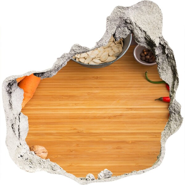 3d lyuk fal dekoráció Konyha nézet a fal mögül