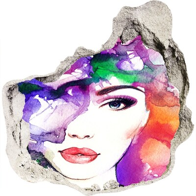 3d lyuk fal dekoráció Portré színes vízben