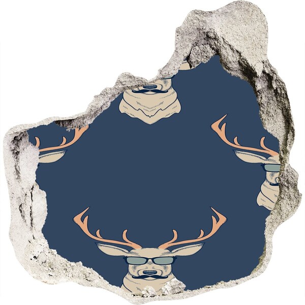 3d lyuk fal dekoráció Szarvas napszemüvegben