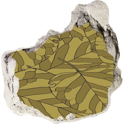 3d lyuk fal dekoráció Levelek a betonban