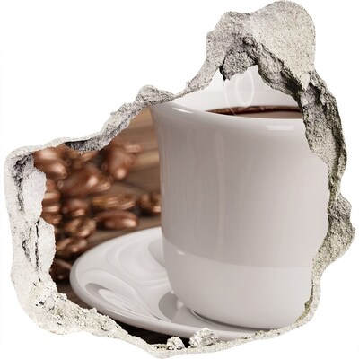 3d lyuk fal dekoráció Kávébab és kávébab a falon