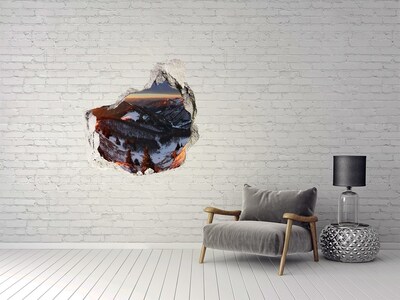 3d lyuk fal dekoráció Téli hegyi táj