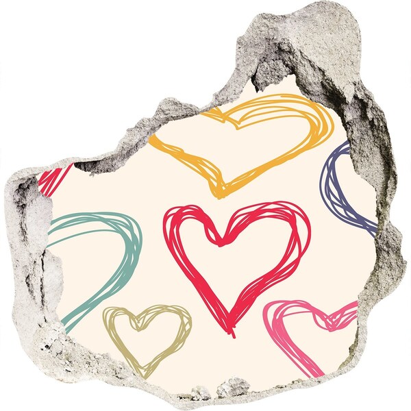 3d lyuk fal dekoráció Szív a falon