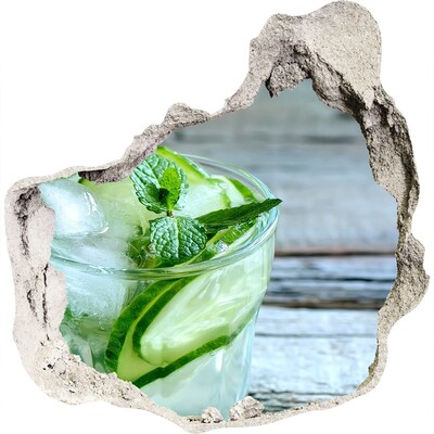 3d lyuk fal dekoráció Egy frissítő koktél mentával
