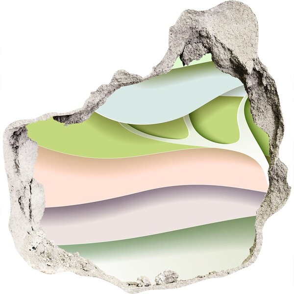 3d lyuk fal dekoráció Egy törött fal, amely a tájra néz