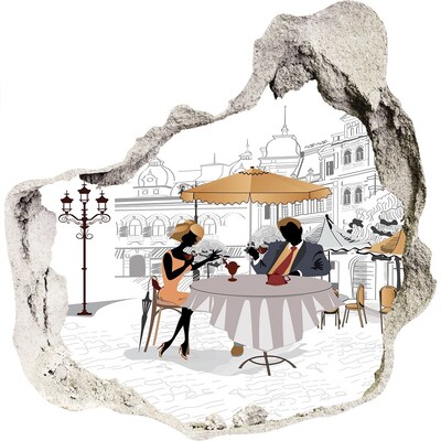 3d lyuk fal dekoráció Európai stílusú kávézó