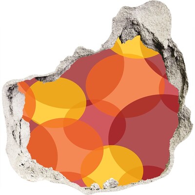 3d lyuk fal dekoráció Színes körök beton alapon