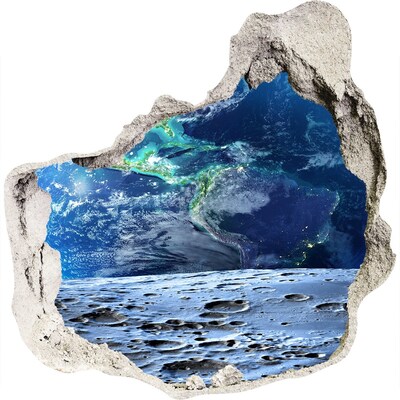 3d lyuk fal dekoráció Kozmikus kilátás egy lyukból a falban