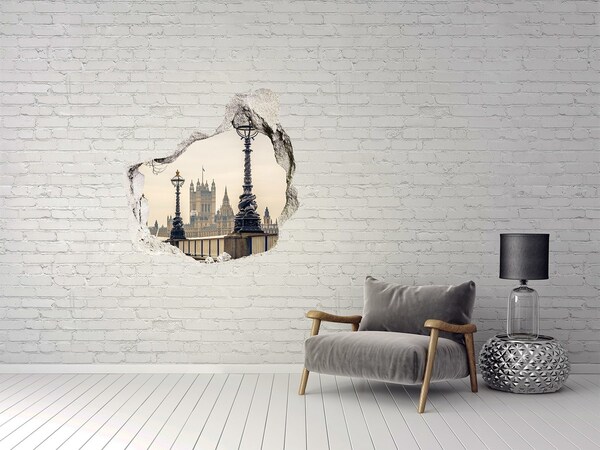3d lyuk fal dekoráció London látképe